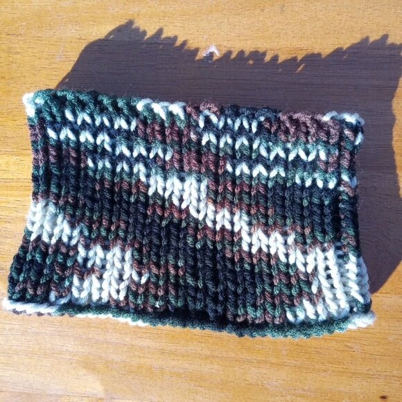 Men's Handmade Headband Circlet Bandeau Camo Black Brown Rib Knit USA Womens M/L - Picture 8 of 10